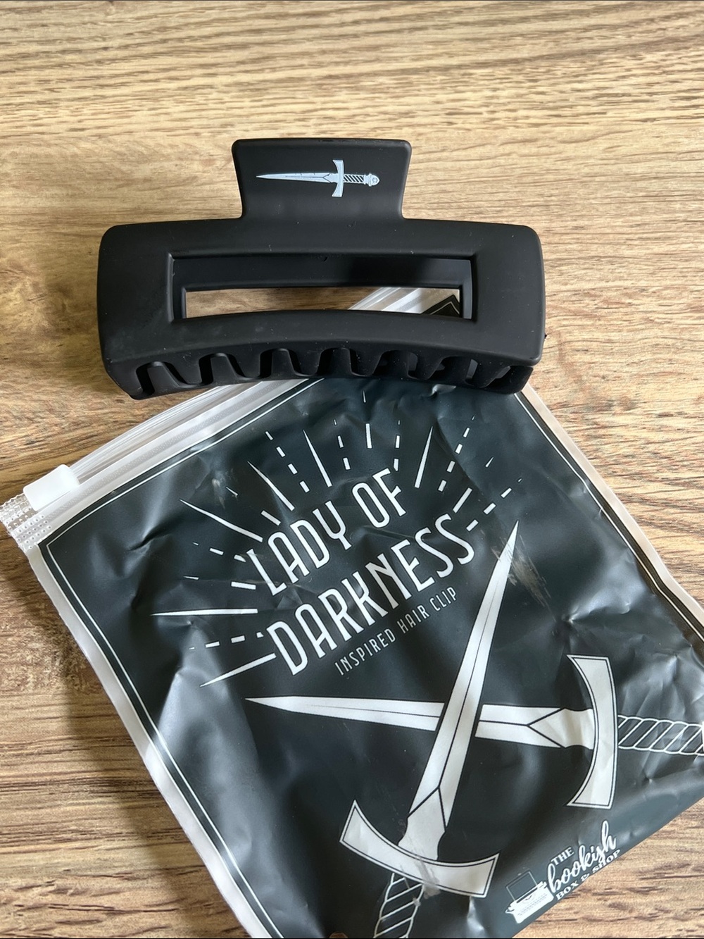 The Bookish Box & Shop Lady of Darkness Inspired Matte Black Hair Claw Clip